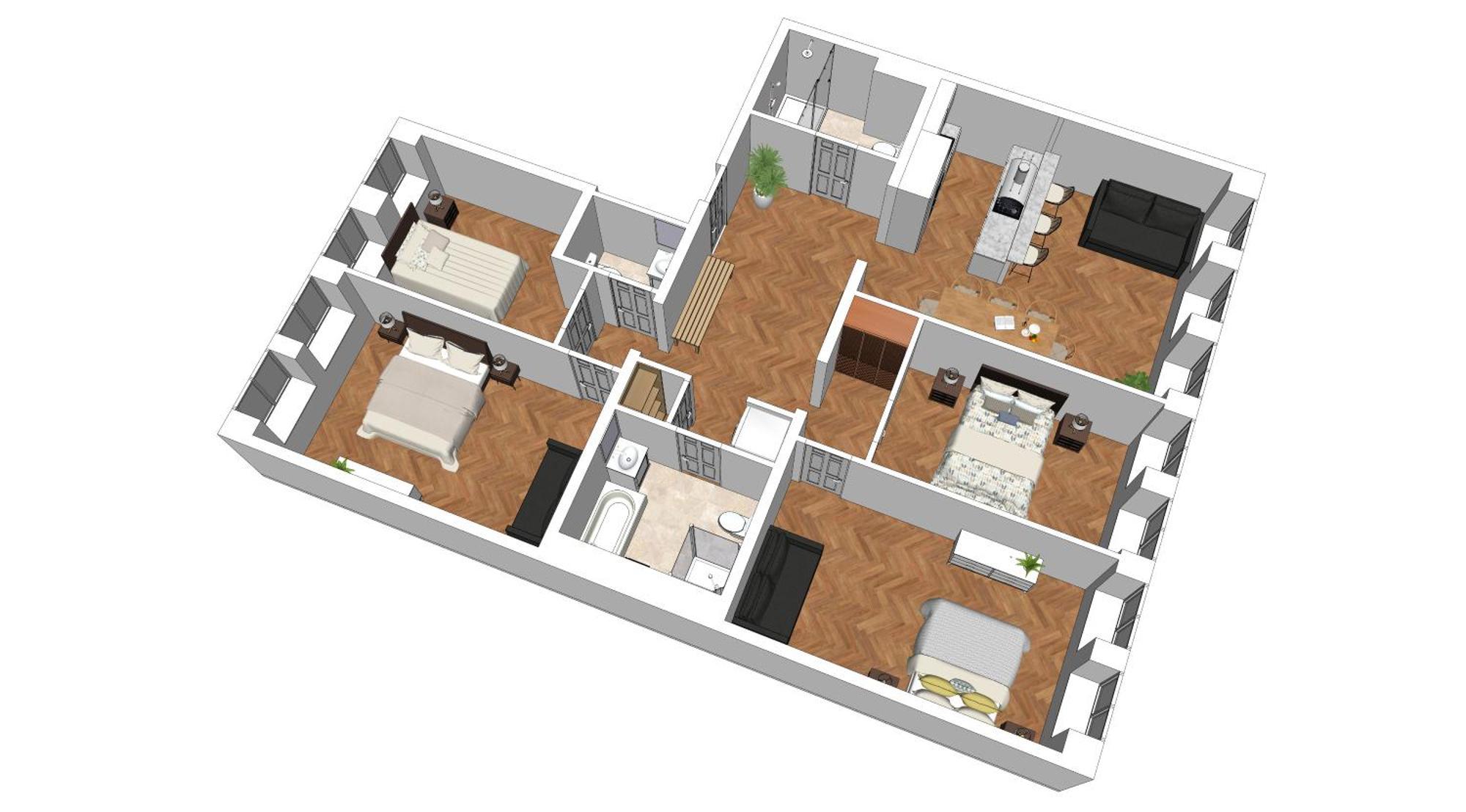 Apartment Flatista Homes - Station - 4 Br *